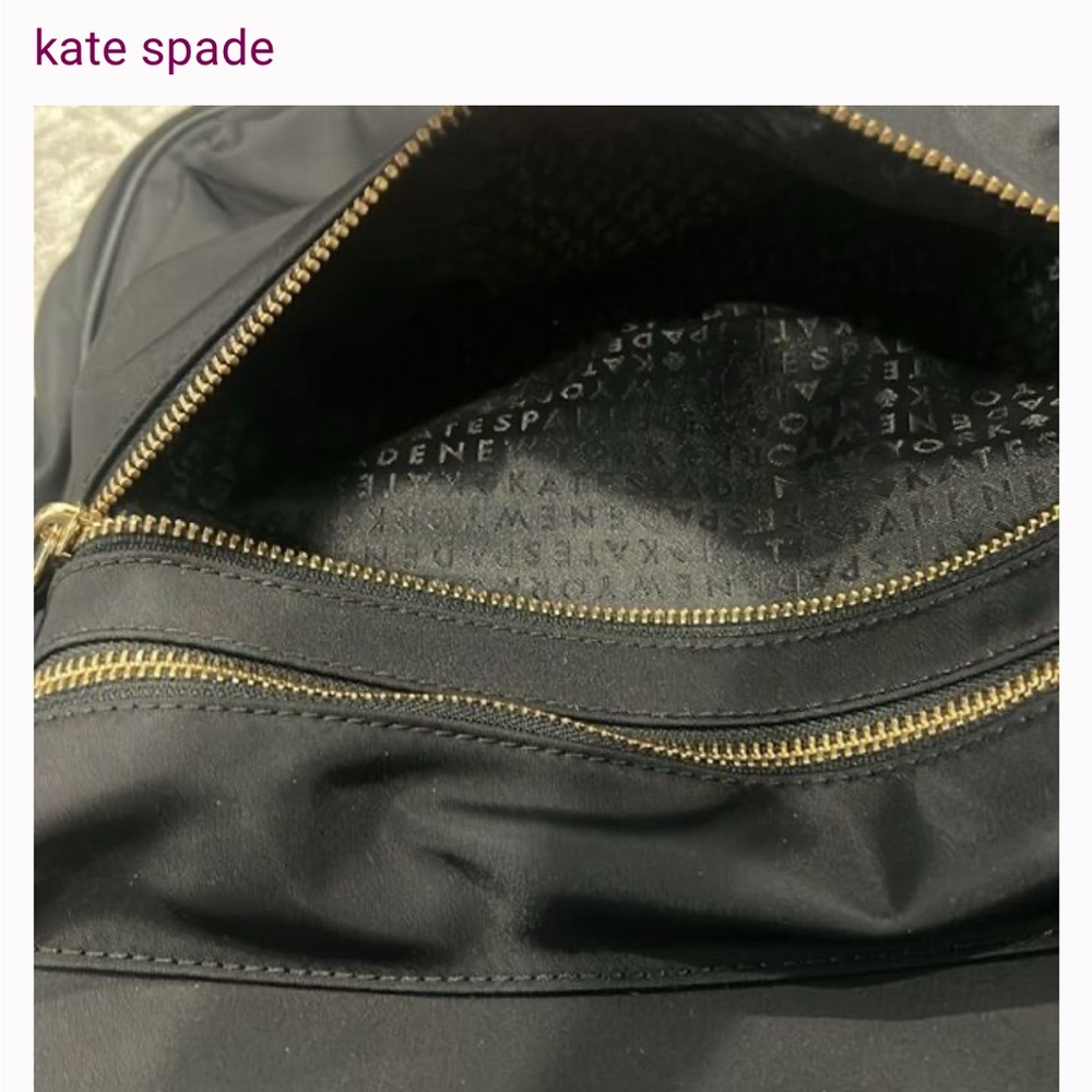 Kate Spade Black Backpack with Gold Accents - Picture 4 of 10